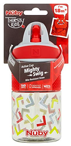 Nuby Mighty Swig Tritan Flow Flipit Straw Bottle, Infant, BPA Free
