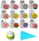 BLUGUL Set per Decorazione Torte, Beccucci Russi, 12 Punte + 1 Sacca + 1 Accoppiatori, per Fiori di Torta/Cupcake