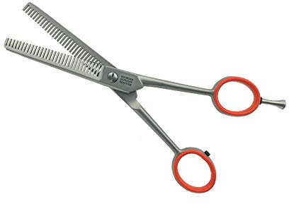 Solinger Effelierschere-Friseurschere profi-Effilierschere-Haarschere-Made in Solingen- zum Ausdünnen der Haare-2 x verzahnung-Edelstahl- MIT FINGER HAKEN- 6 zoll=15,5 cm