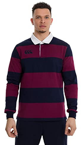 Canterbury Herren Long Sleeve Retro Hoop Jersey, kastanienbraun, XL