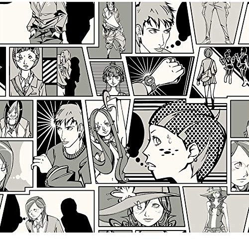 Vilber Papier peint, impression numérique sur tissu non tissé, sans PVC, encres écologiques HP latex. Collection COMICS. Largeur spéciale de 68 cm x 10 m de long. Couvre 6,80 m². MANGA W-05