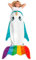 Die weiche Regenbogen Narwal-Fisch Decke, Mikrofaser-Plaid für Kinder und Madchen, Plaid für Sofa, Deckensack, Schlafsack, Reisedecke 142 cm lang, mit Flosse, MULTIFARBE, Meerjungfrau Decke