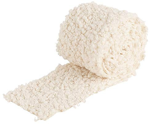 Ideen mit Herz Kunstfell-Band Teddy | Fellstoff | 8 cm breit | 2 m lang | creme-weiß | ideal zum Basteln, Nähen, Dekorieren | Tischläufer
