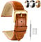 Spolife Leather Watch Straps for Men, Genuine Leather Replacement Bands, Stainless Steel Buckle, Quick Release Replacement Watchbands 16mm 18mm 19mm 20mm 22mm (with Watchstrap Pins,Repair Tool)