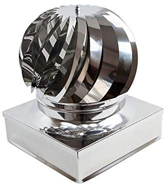 Fumero eólico Comignolo Giratorio en baño de aceite de acero galvanizado | Aspirador para chimeneas | Cabeza radiante | Unidad de venta 1 pieza (acero galvanizado, 320 x 320 mm)
