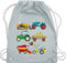 Shirtracer Turnbeutel Rucksack - Kinder Traktor Bagger und Co. - Traktoren - Unisize - Pastell Blau - turn beutel kita tasche stoffbeutel kordelzug junge sportsack mädchen sportbeutel turnsackerl