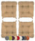 sunnypillow 4er Set Stuhlkissen mit Klettverschluss Maße: 40 (vorne) | 35 (hinten) x 40 x 8 cm Polsterauflage Auflage für Stühle/Bänke in Haus und Garten Sitzkissen Sitzauflage Gartenkissen Beige