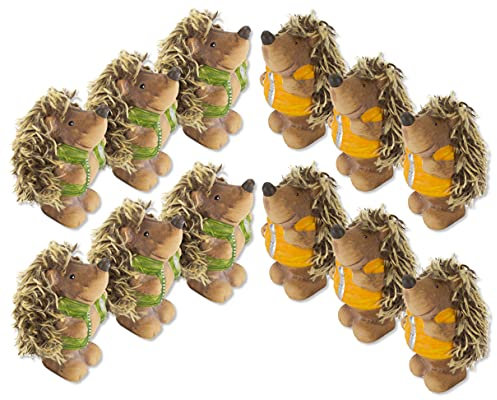 DARO DEKO Keramik Dekofigur Igel 12er Set grün und gelb 5 x 8cm