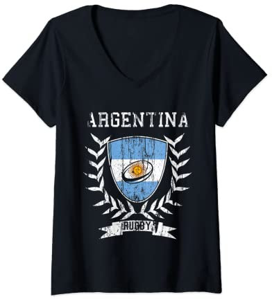 Damen Argentinien rugby-trikot 2021 Argentina Rugby T-Shirt mit V-Ausschnitt