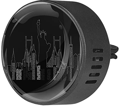 Timmershabi New York Night Time Lot de 2 diffuseurs d'aromathérapie pour voiture, diffuseur de parfum pour voiture, bureau, cuisine