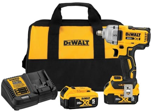 DEWALT - 20V, Cordless, 1/2 Impact Wrench, 2 Batteries and Charger Included (DCF891P2)