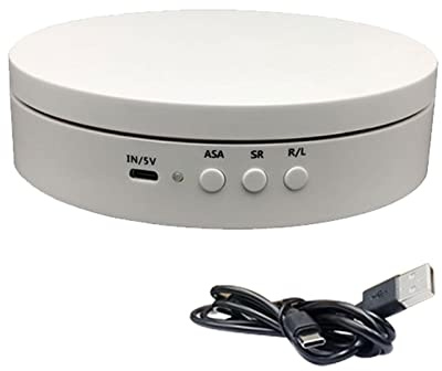 QOTSTEOS Présentoir rotatif de 15,2 cm, support motorisé à 360 degrés, plateau tournant motorisé rechargeable par USB
