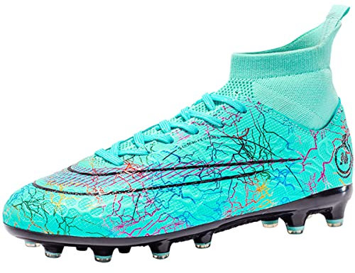 Csgkag Fußballschuhe Herren High Top Spike Cleats Trainingsschuhe Outdoor Professionelle Fussballschuhe Kinder Jungen Fg/Ag Sport Football Schuhe,Moonlight,EU37