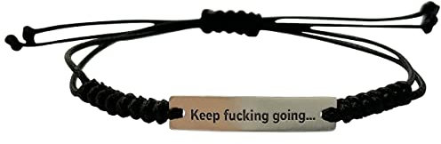 Sudemota Armband 1Pc 925 Sterling Silber Keep Fucking Going Anhänger Armband