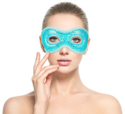 ACWOO Augenmaske Kühlend Kühlbrille, Cooling Eye Mask für Heiße Kältetherapie Geschwollene und Müde Augen, Augenringe, Migräne(A-Blau)
