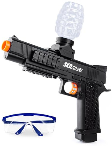Snowpea Gel Blaster Full Automatic Gel Ball Blaster Splatter Toy with Goggles (Black)