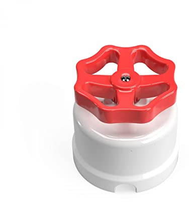 creative cables - Interruttore/Deviatore in porcellana bianco con manopola - Rosso