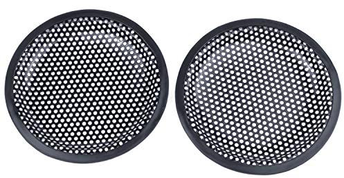 SIDNEY Griglia rotonda per altoparlante per auto, in rete metallica, 16,5 cm, 2 pezzi, colore: nero, 117547