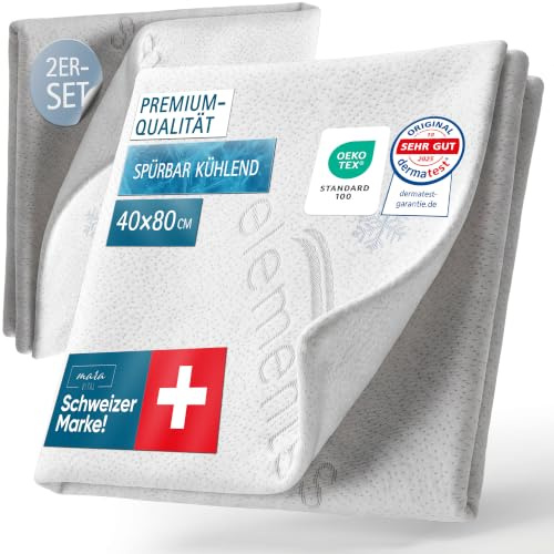 Mara Vital Kühlender Kissenbezug 2er Set 40x80 cm – Atmungsaktive Kopfkissenbezüge mit PCM-Kühlfasern für heiße Sommernächte – mit verstecktem Reißverschluss – Oeko-TEX Zertifiziert – 30°C waschbar