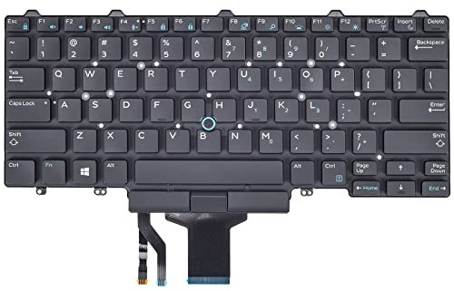 KBRPARTS Replacement Backlit Keyboard for Dell Latitude E5450 E5470 E7450 E7470 & 5480 5490 5491 7480 7490 Series Laptop, USB, 104 Keys, US Layout with Backlit Pointer