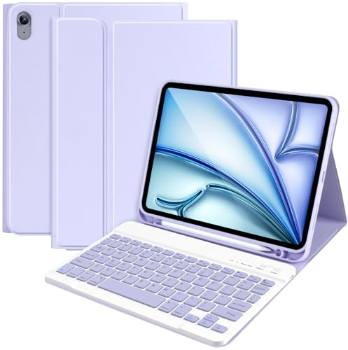 besky Keyboard Case for iPad Air 11 inch(M2) 2024 & iPads Air 10.9 inch (5th, 4th Generation) - Wireless Detachable Keyboard- Pencil Holder, with Auto Sleep/Wake Function