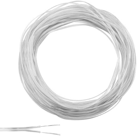 CHEVVY 28AWG Elektrisches Kabel Transparentes PVC und Kupfer 30M Kunststoff-Verlängerungskabel mit 2 Leitern Flexibel und schneidbar für elektrische Geräte und Beleuchtung
