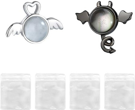 Engel Und Teufel Damen-Ohrstecker, 925er Silber, Hypoallergen, Modische Ohrstecker, Asymmetrischer Damen-Ohrring-Schmuck, Geeigneter Mädchen-Damen-Schmuck-Ohrstecker