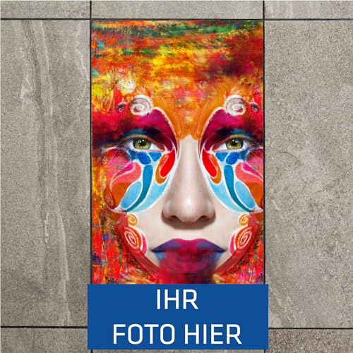 INDIGOS UG - Fliesenaufkleber ab 1 Stück - 60x30cm - personalisierte Geschenke mit Foto oder Bild - Fotofliese - Wandfliese Aufkleber - Klebefliesen für Wand - Stickerfliesen Küche, Bad, WC, Bordüre