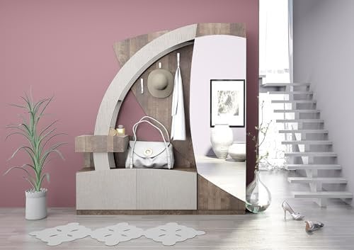 ARREDO DA CASA Ingresso Mobile Con Tre Ante Tre Ganci Un Cassetto Ed Uno Specchio Attaccapanni Castagno E Rovere Sonoma, Wengè e Rovere Sabbia Ingresso in Legno Economico IG6 (Lino/Rovere antico)