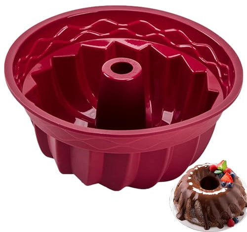 Mlying Gugelhupfform Silikon Ø 23 cm antihaftende Silikon Backform Gugelhupf für Kuchen, Götterspeise, Gelatine, Brot (1, 23cm)