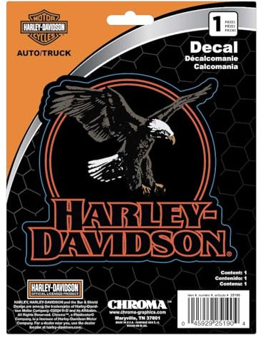 CHROMA HARLEY-DAVIDSON Motorrad Sticker Eagle Aufkleber Wasserfest für Motorrad-Helm, Auto, Laptop & mehr