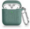 Newseego Custodia con Intaglio di Fiori Compatibile con Cover Airpods 1a e 2a Generazione, Custodia Protettiva Antiurto in Silicone Morbido Airpods 1/2 Cover con Moschettone - Verde