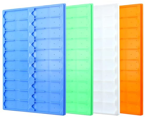 QWORK Stackable Microscope Slide Tray Set, Plastic, 30cm x 19.5cm, Secure Anti-Slip, 20-Slide Capacity per Tray, 4 Pcs
