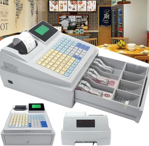 Caisse Enregistreuse électronique, Caisse Enregistreuse 81 Touches Pour Petites Entreprises, Caisse Enregistreuse Commerciale Numérique à 8 Led Avec Tiroir, Pour Petites Entreprises/vente Au Détail/re