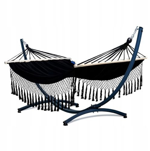 Hängematte mit Gestell Hängeliege Hängesitz Outdoor Garden Relax Bis 220kg (Weiß)