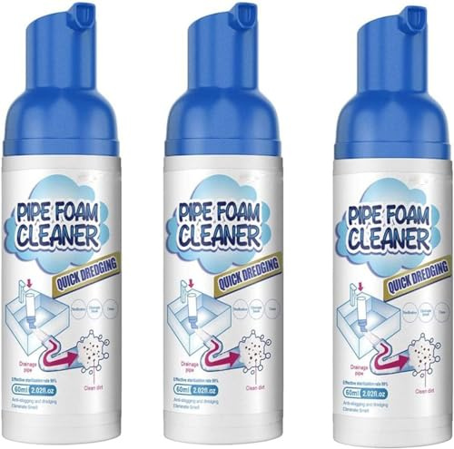 Drain Cleaner,Foam Drain Cleaner,Foam Drain Cleaner for Bathroom Sink,Drain Unblocker,Pipe Dredge Quick Foaming,For Kitchen Drain,Sinks,Tubs (3 pcs)