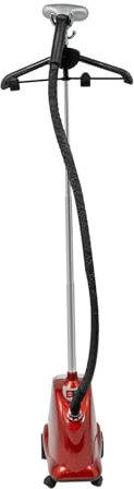 Dampfglätter, 2200W Garment Steamer - Profi Steamer für Textilarten, Vertikaler Dampfbügler mit 3L Wassertank, Antibakterielle Dampfbürste, Drei Stufen Einstellbar (Schwarz+Rot)