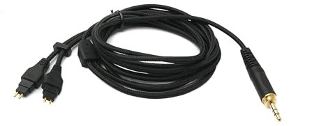 SYSTEM-S Audio Ersatz Kabel 2 m AUX Klinke geflochten für Sennheiser Kopfhörer HD650 HD600 HD580 HD660S HD6XX