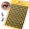 QUEWEL Cluster Lashes Extensions de cils naturels D Curl 10-18 mm, extension de cils facile à utiliser, cils individuels pour le maquillage des yeux à la maison (QU41-MIX10-18 mm)