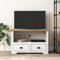 ShGaxin Bodo Meuble TV avec 2 tiroirs en bois de pin marron 91 x 43 x 56 cm