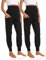 Gowjog Damen Umstandshose Jogginghose Schwangerschafts Umstandsmode Lang Schwangerschaft Hosen Stretch Casual Yoga Hose (Schwarz/Schwarz,M)