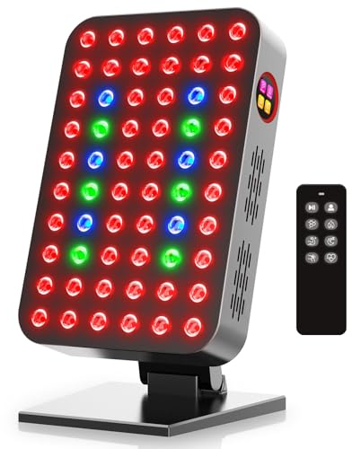 Rot-Blau-Grün-Lichttherapie für den Körper, rote Nah-Infrarot-Panels, 300 W, 60 Dual-Chip-LEDs, flackerfreie LEDs, ideal für Körper, Gesicht, Erhaltung, Energie, Muskelschmerzen, Hautverjüngung