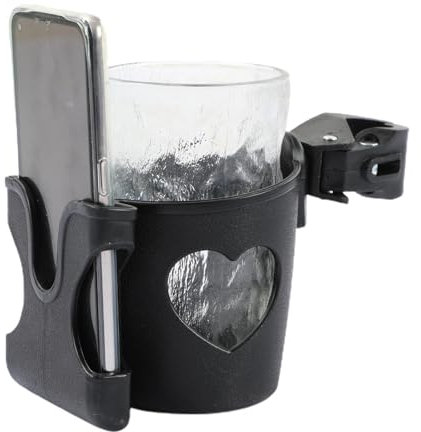 Generic Pram Drinks Holder - Water Bottle Cup Holder For Prams Stroller, Rotatable 360 Degrees, Long-Lasting ABS Material, Black