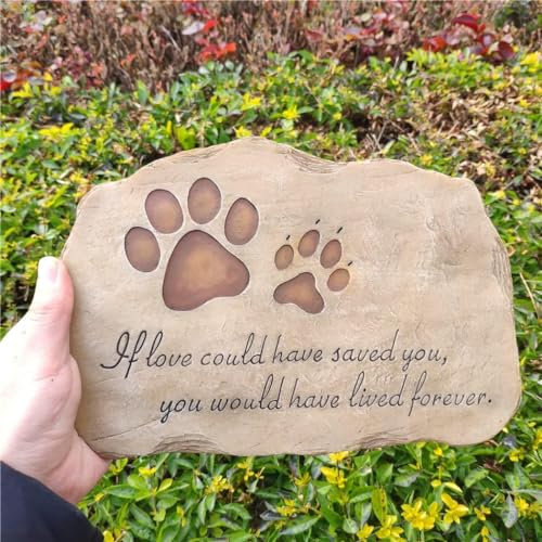 Piedra conmemorativa para mascotas al aire libre, marcador para perros grabados, huellas de huellas de mascotas, lápida conmemorativa para gato, regalo conmemorativo por pérdida, placa conmemorativa