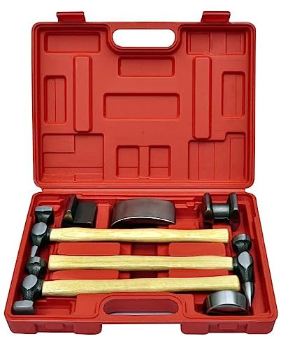 BOWEKAM Home & Garden Reparatur-Set für Karosseriehammer und Dolly Dellen, 7-teilig
