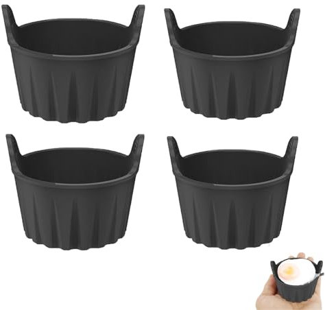 JINJUMEI Silikonform Heißluftfritteuse, 4 Packungen ei Former Kuchenform Heißluftfritteuse, Airfryer Zubehör für Luftfritteuse, Backen, Pudding Eierkocher