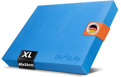 DH FitLife Premium Balance Pad – Balancekissen ideal für Gleichgewicht- & Stabilitätstraining | Balancetraining | Yoga, Pilates & Core-Training | Physiotherapie & Fitness-Kissen (Blau, XL)
