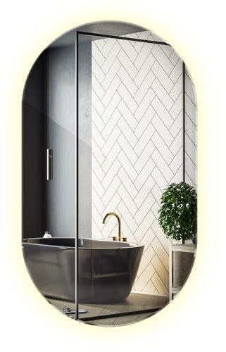 Neutralweißes Licht | 40 cm x 70 cm | LED Spiegel ohne Rahmen | Moderner Wandspiegel für Ihr Bad | Energiesparende Beleuchtung