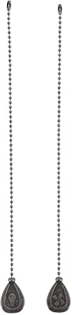 Jkjlorey 2Pcs Bronze Ceiling Fan Pull Chain Set, Decorative Fan Pull Chain Pendant Extension, Lighting & Fan Beaded Ball Fan Pull