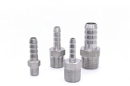 Aqxyxsw GUYTRM Raccord réducteur de Tuyau d'eau en Acier Inoxydable 304, Filetage mâle NPT 1/8'' - 2'', raccord cannelé, connecteur couplage à Joint pagode lingli(10MM_3/8)